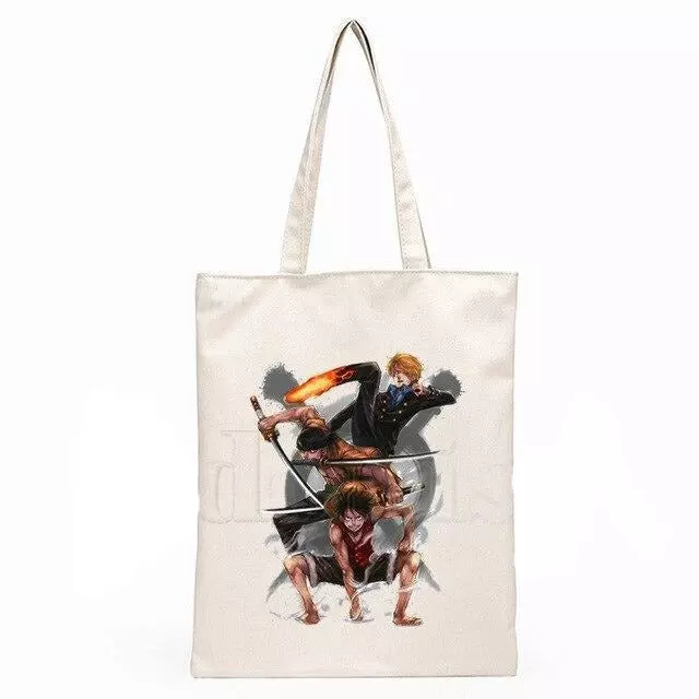 Sac Cabas One Piece Zoro, Sanji et Luffy