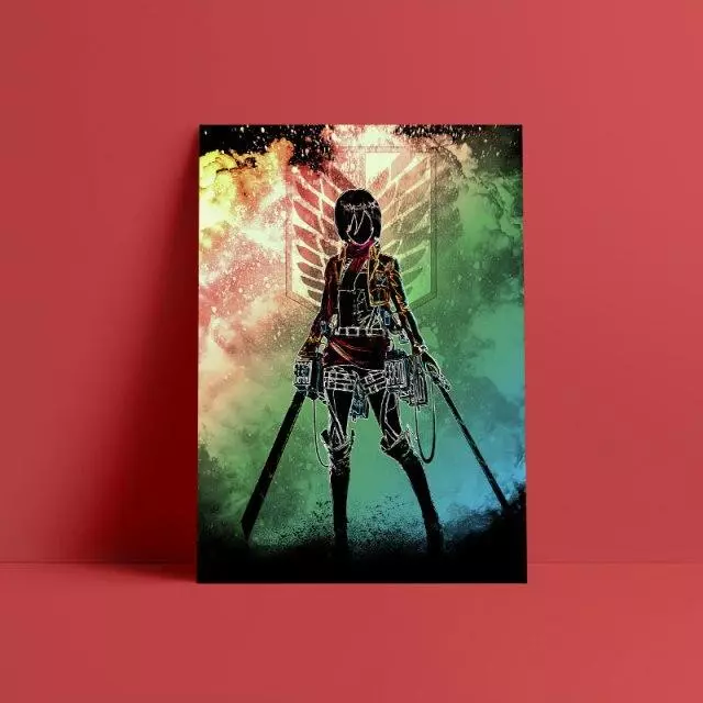 Tableau Attaque des Titans Ombre de Mikasa