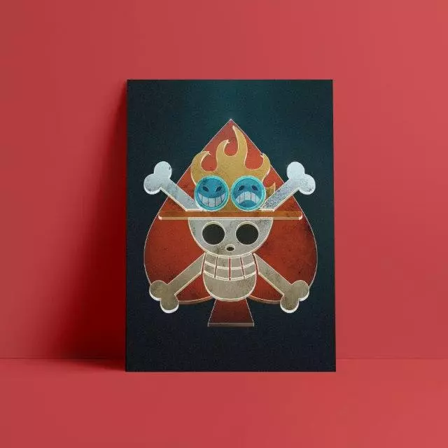 Tableau One Piece Jolly Roger d'Ace
