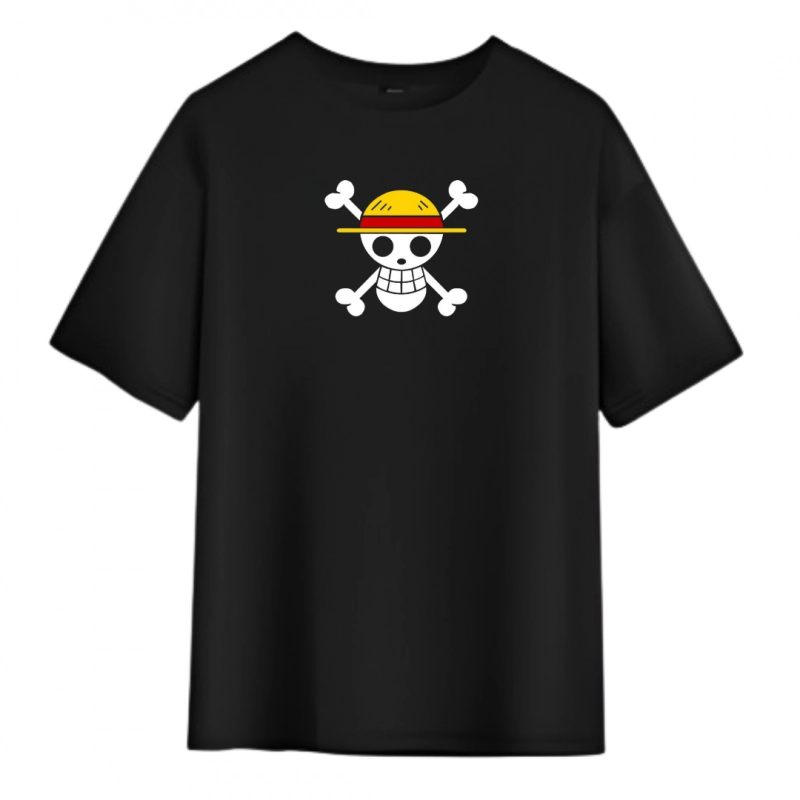 T-Shirt One Piece Emblème Chapeau De Paille