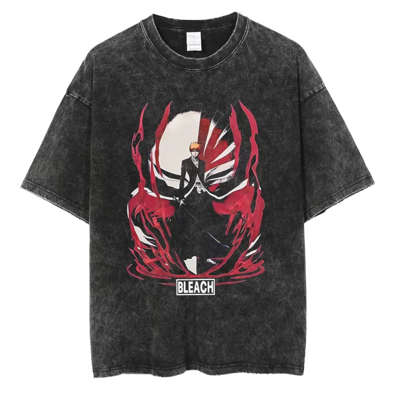 T-Shirt délavé Bleach Ichigo Rouge